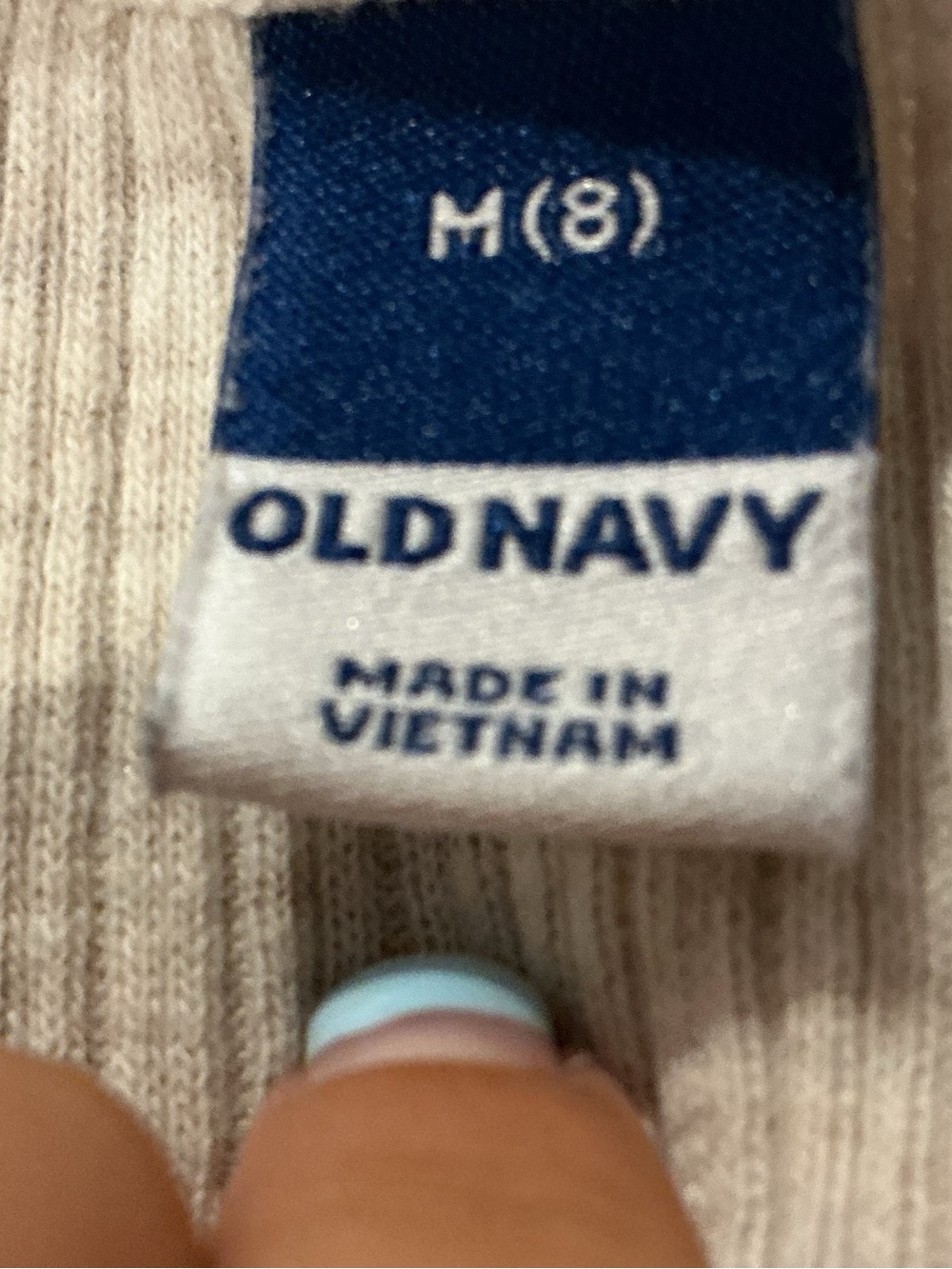 Old Navy Cream Ribbed Knit Top - Picture 2 of 3